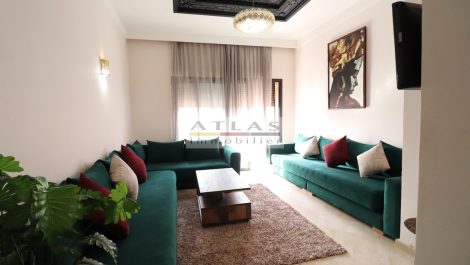 Marrakech : Appartement en Rez-de-Chaussée dans résidence avec Piscine chauffée et Salle de Sport